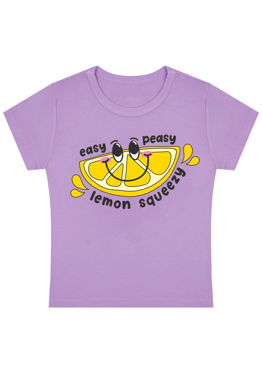 Easy Peasy Lemon Squeezy Y2K Baby Tee - cherrykittenEasy Peasy Lemon Squeezy Y2K Baby Tee