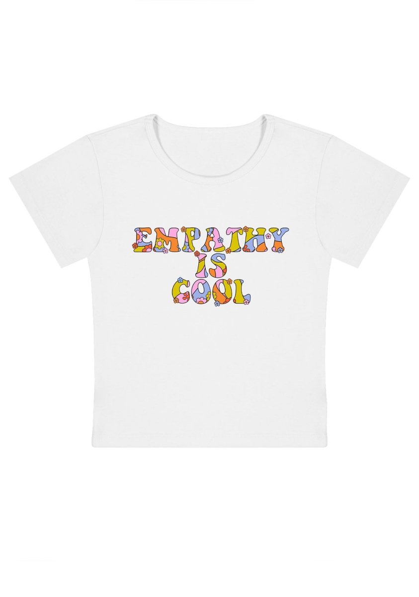 Empathy Is Cool Y2K Baby Tee - cherrykittenEmpathy Is Cool Y2K Baby Tee