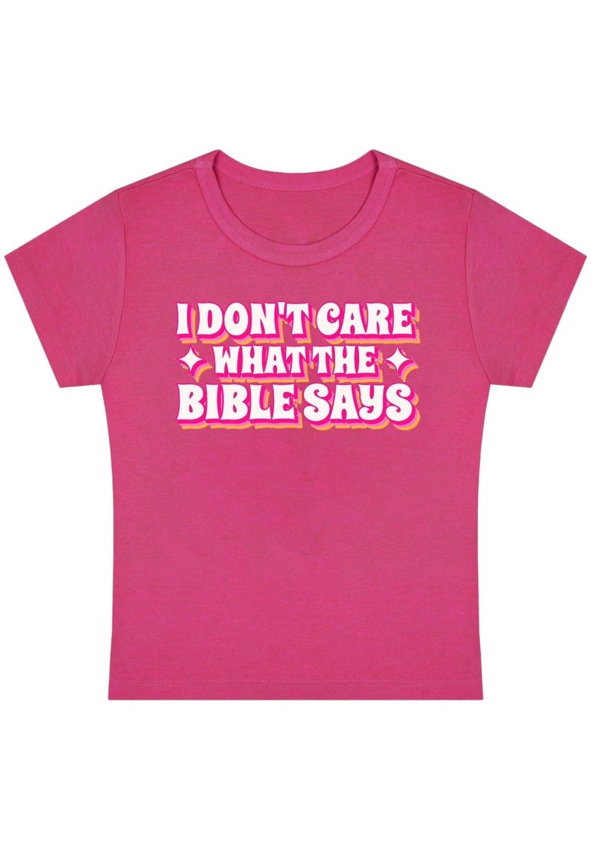 I Don't Care What It Says Y2k Baby Tee-cherrykitten-Baby Tees,Savage,Tops