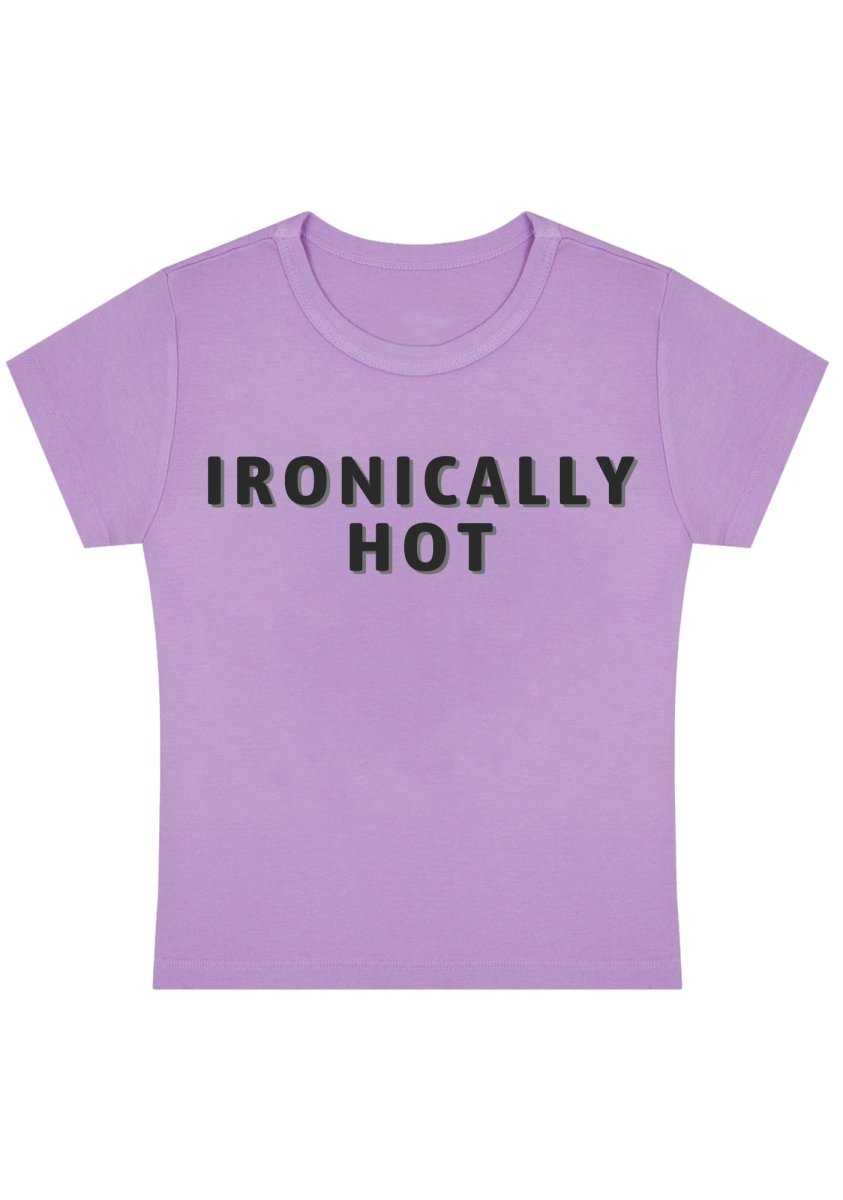 Ironically Hot Y2k Baby Tee - cherrykittenIronically Hot Y2k Baby Tee