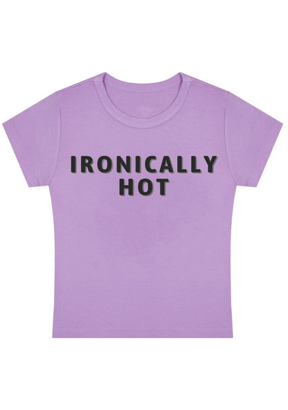 Ironically Hot Y2k Baby Tee - cherrykittenIronically Hot Y2k Baby Tee