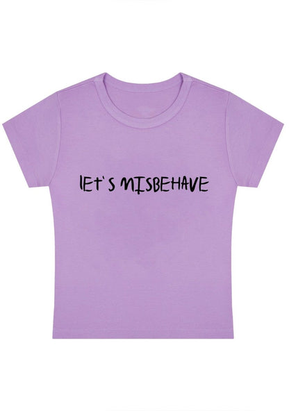 Let's Misbehave Y2k Baby Tee - cherrykittenLet's Misbehave Y2k Baby Tee