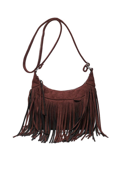 Long Tassel Suede Sling Bag - cherrykittenLong Tassel Suede Sling Bag