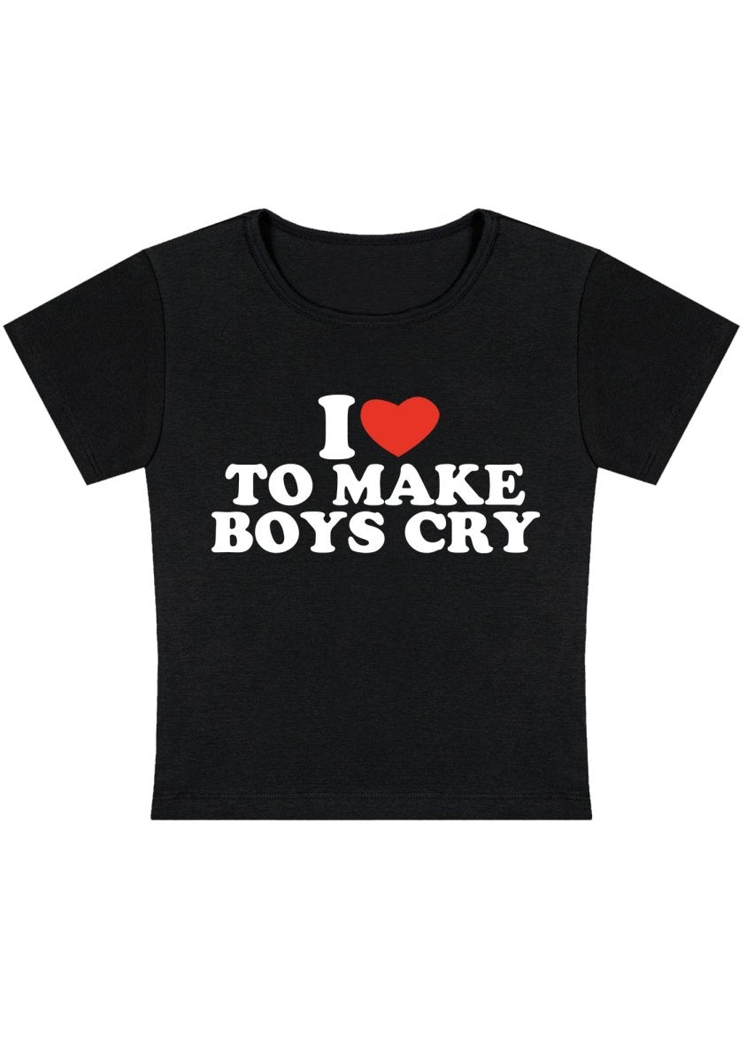 Cherrykitten Love To Make Boys Cry Y2k Baby Tee for Sale
