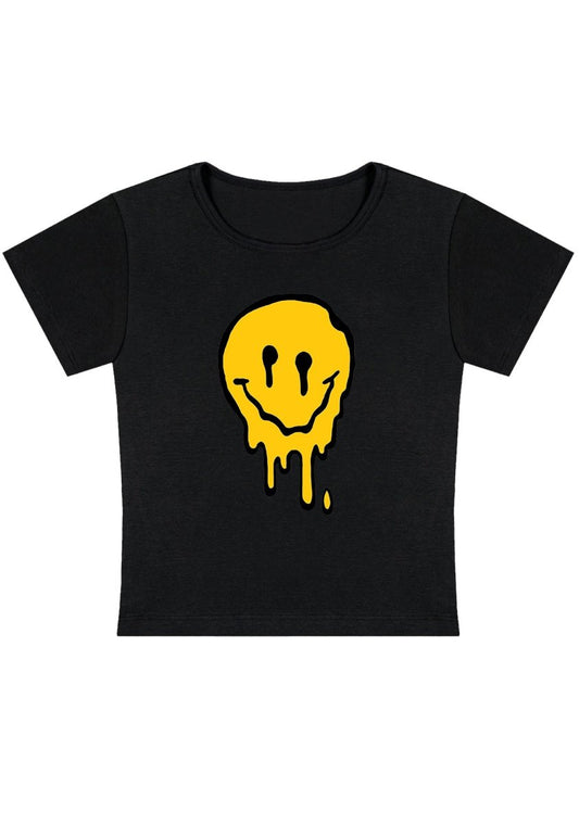 Melting Face Y2K Baby Tee - cherrykittenMelting Face Y2K Baby Tee