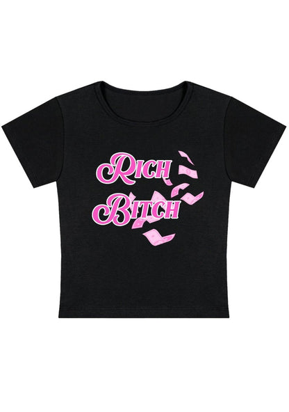 Rich Bxxch Y2k Baby Tee - cherrykittenRich Bxxch Y2k Baby Tee