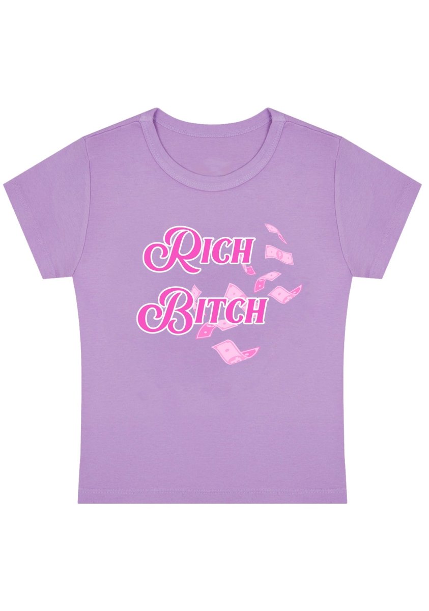 Rich Bxxch Y2k Baby Tee - cherrykittenRich Bxxch Y2k Baby Tee