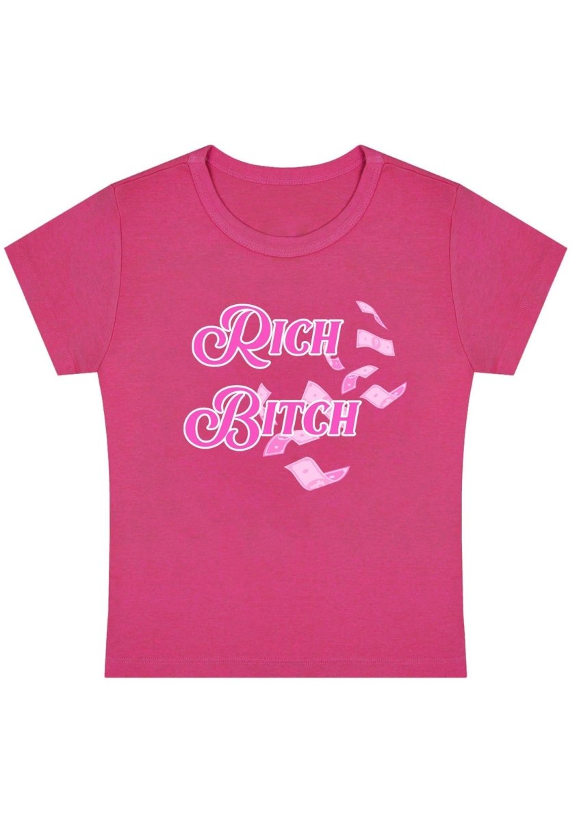 Rich Bxxch Y2k Baby Tee - cherrykittenRich Bxxch Y2k Baby Tee