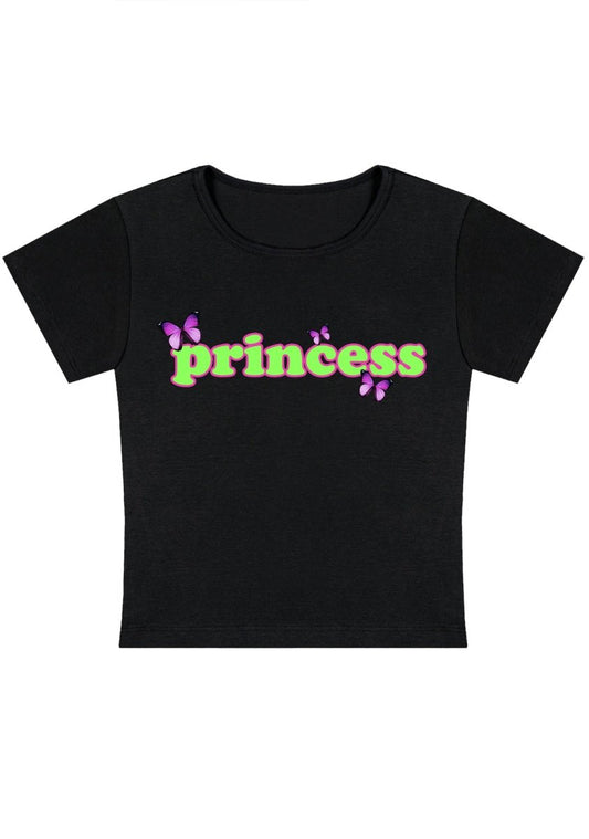 Shiny Green Princess Y2k Baby Tee-cherrykitten-Baby Tees,Savage,Tops