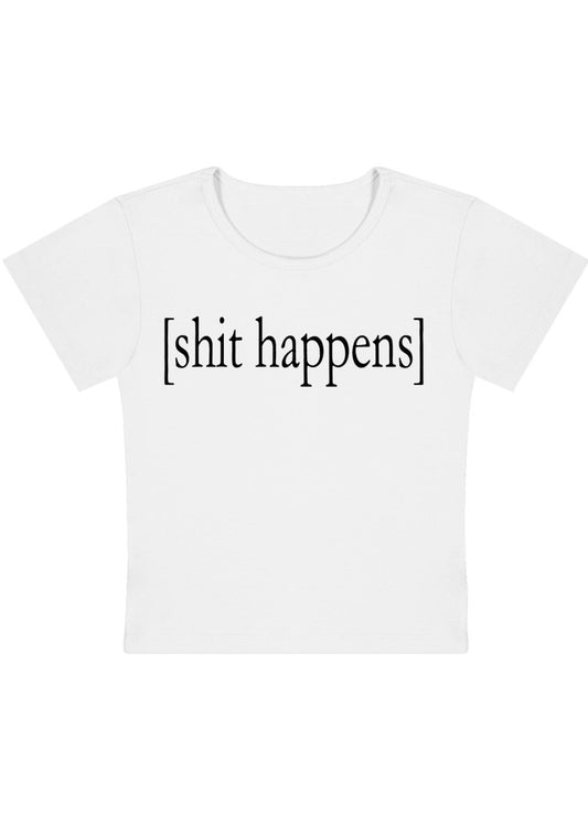 Shxt Happens Y2K Baby Tee - cherrykittenShxt Happens Y2K Baby Tee