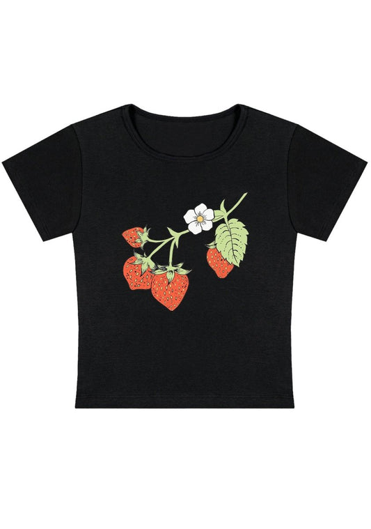 Strawberry Vine Y2K Baby Tee - cherrykittenStrawberry Vine Y2K Baby Tee