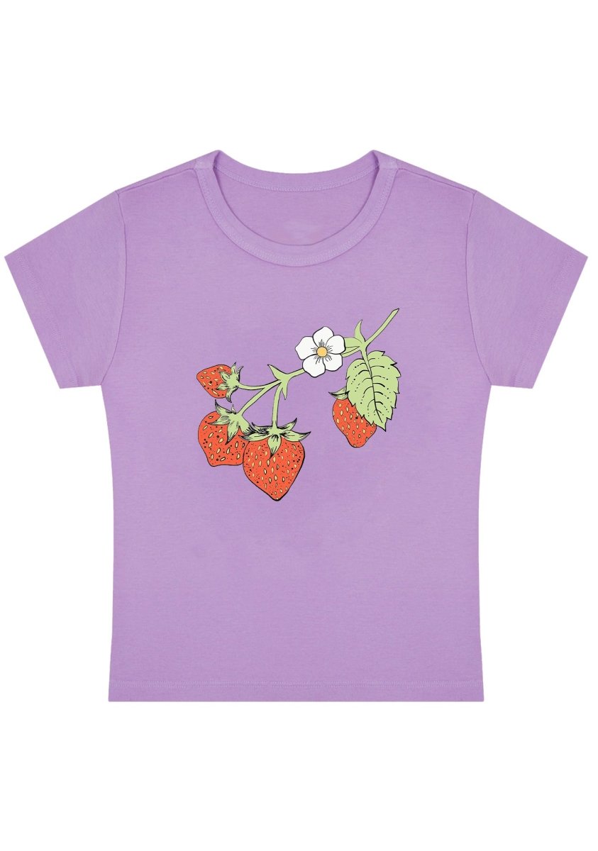 Strawberry Vine Y2K Baby Tee - cherrykittenStrawberry Vine Y2K Baby Tee