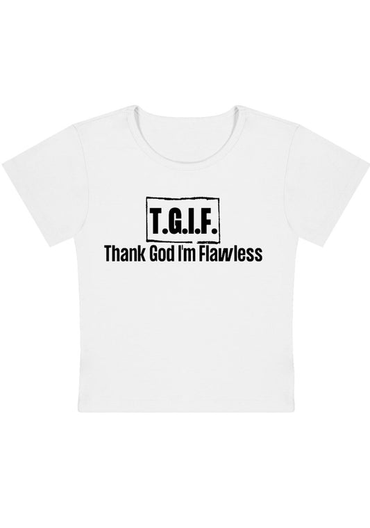 Thank God I'm Flawless Y2K Baby Tee - cherrykittenThank God I'm Flawless Y2K Baby Tee