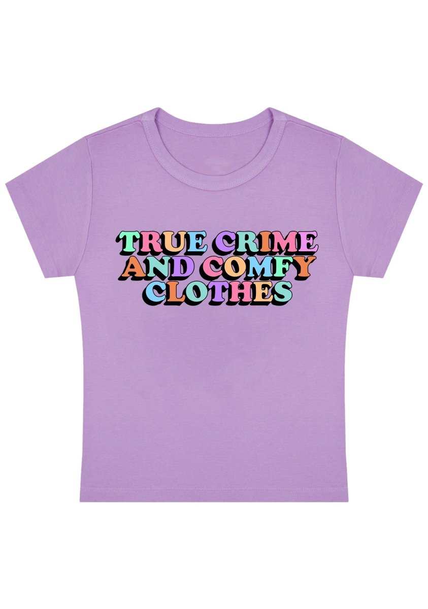 True Crime And Comfy Clothes Y2K Baby Tee - cherrykittenTrue Crime And Comfy Clothes Y2K Baby Tee