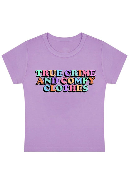 True Crime And Comfy Clothes Y2K Baby Tee - cherrykittenTrue Crime And Comfy Clothes Y2K Baby Tee