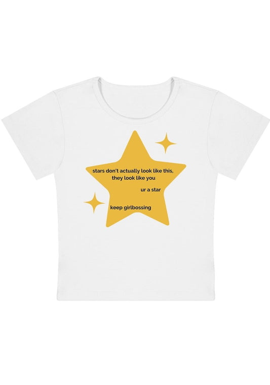 U R A Star Y2K Baby Tee - cherrykittenU R A Star Y2K Baby Tee